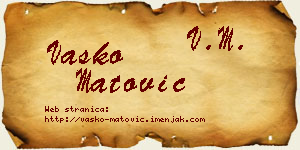 Vasko Matović vizit kartica